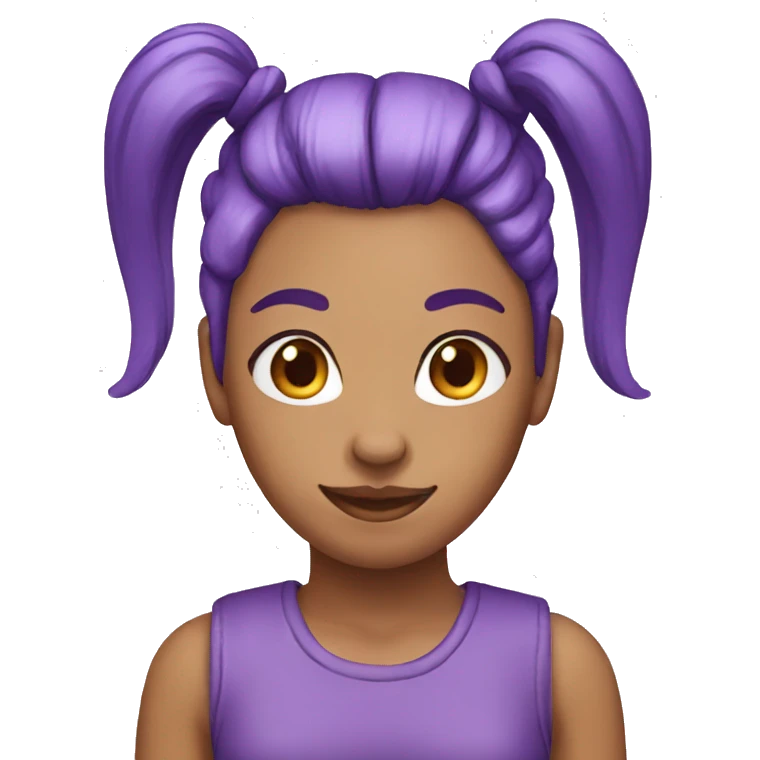 female with cat ears purple ponytail emoji