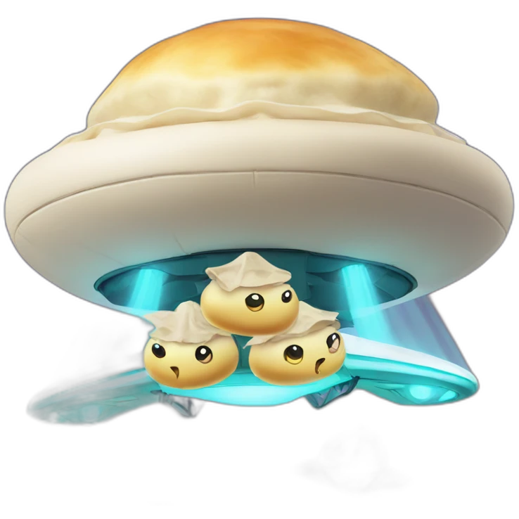 Flying UFO with dumplings emoji