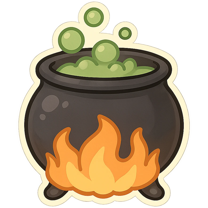 Halloween cauldron. remove background  emoji