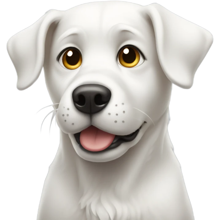 White dog shrugging emoji