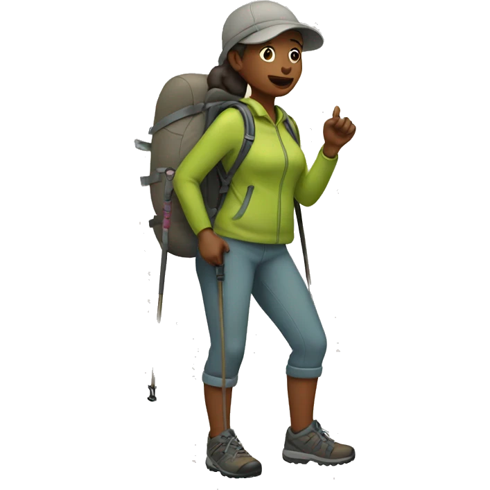 Woman hiking emoji