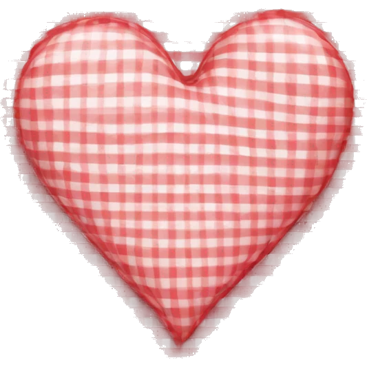 red and white gingham heart emoji