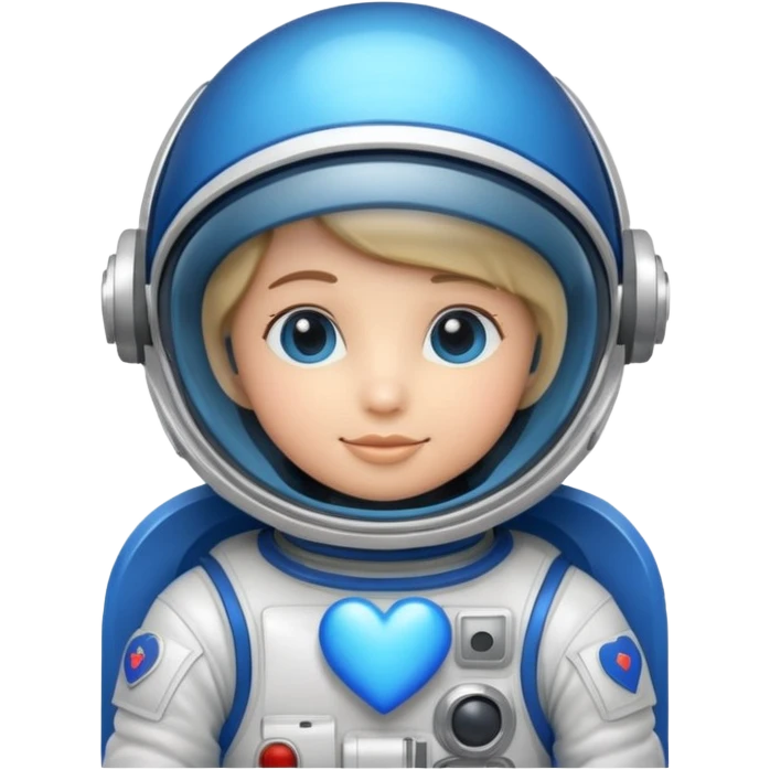 blue heart with an astronaut helmet emoji