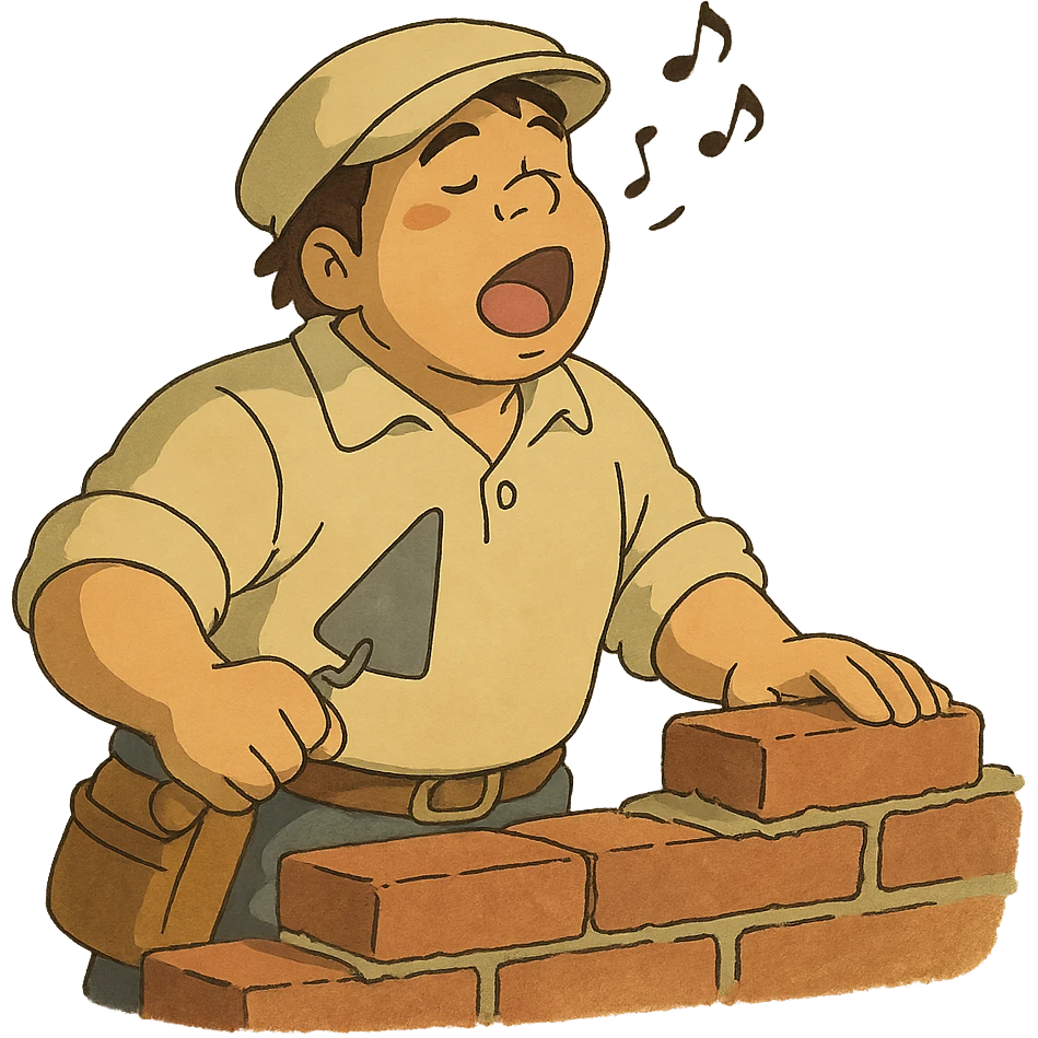 bricklayer singing emoji