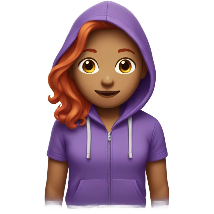 Girl with red hair and a purple hoodie emoji