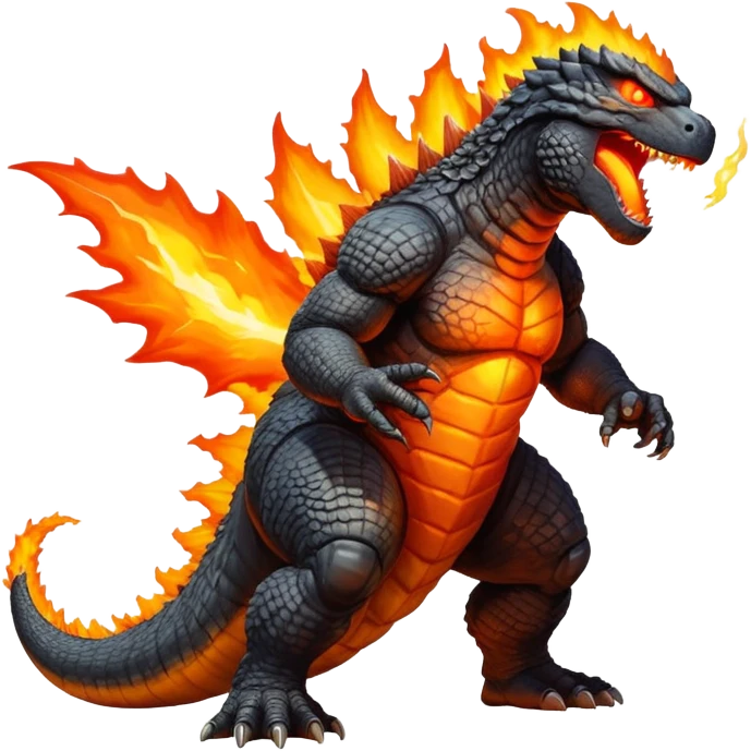 Godzilla breathing fire emoji