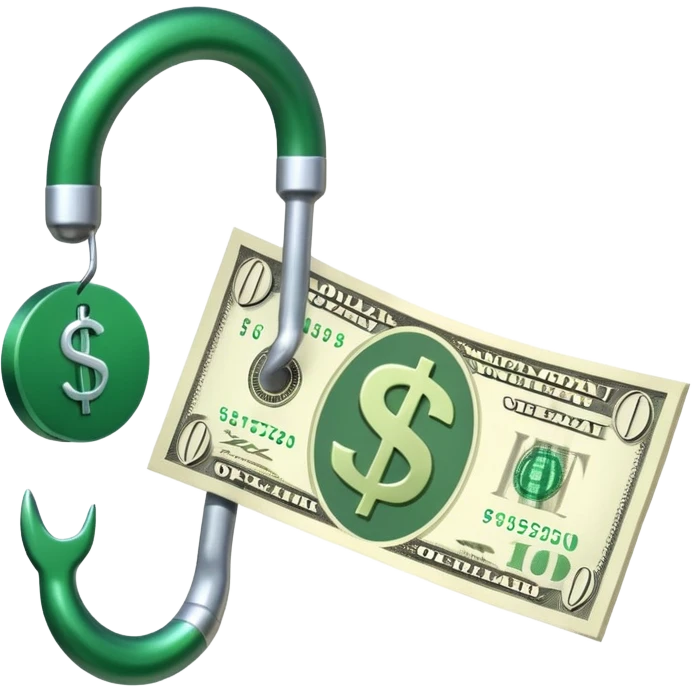  крючок от удочки зацепил доллар emoji