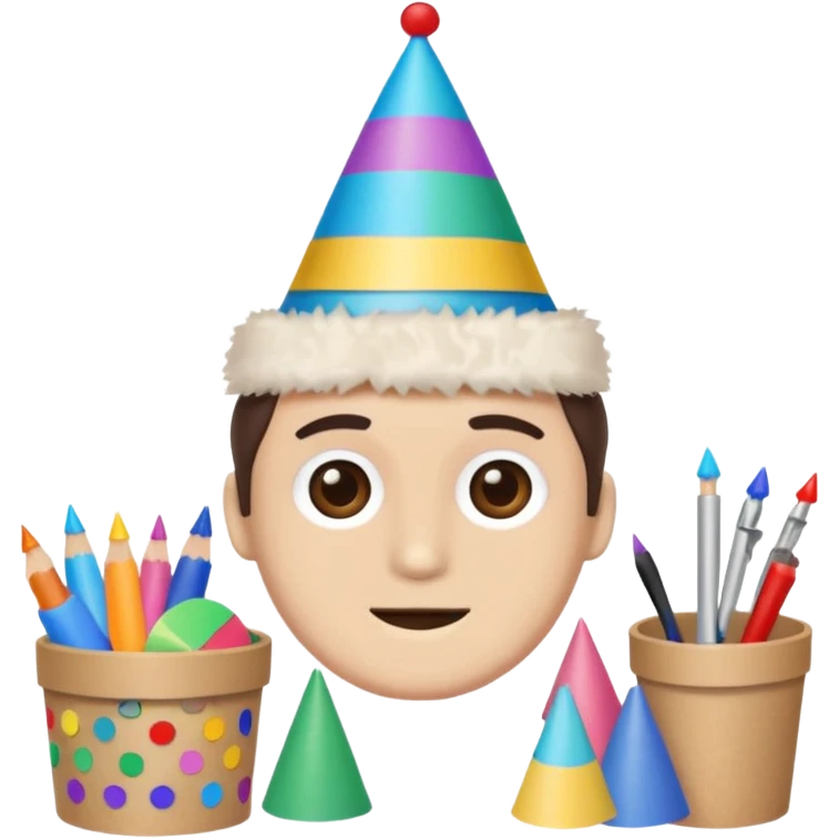 Party prismo with craft supplies emoji