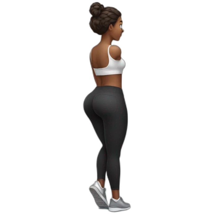 woman with big butt in leggings emoji