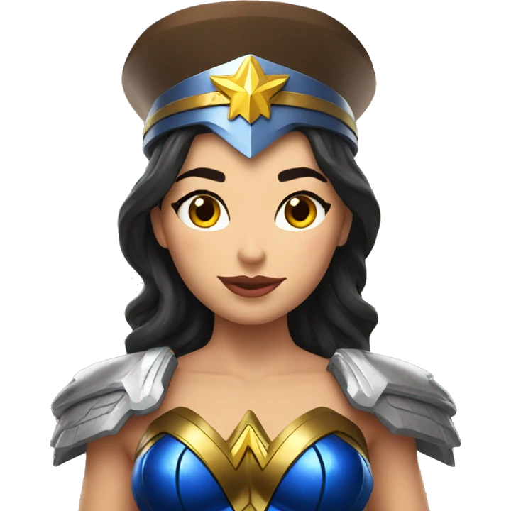 wonder woman in funny hat emoji