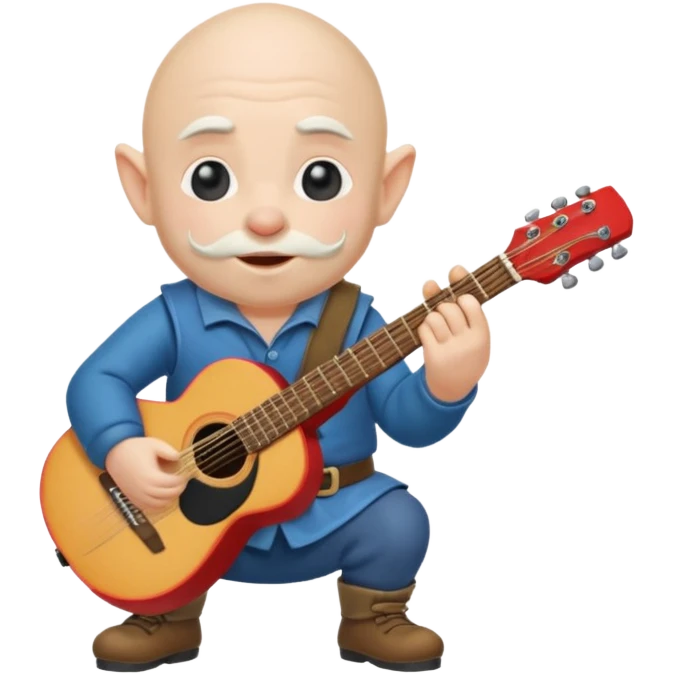 Bald gnome playing guitar emoji