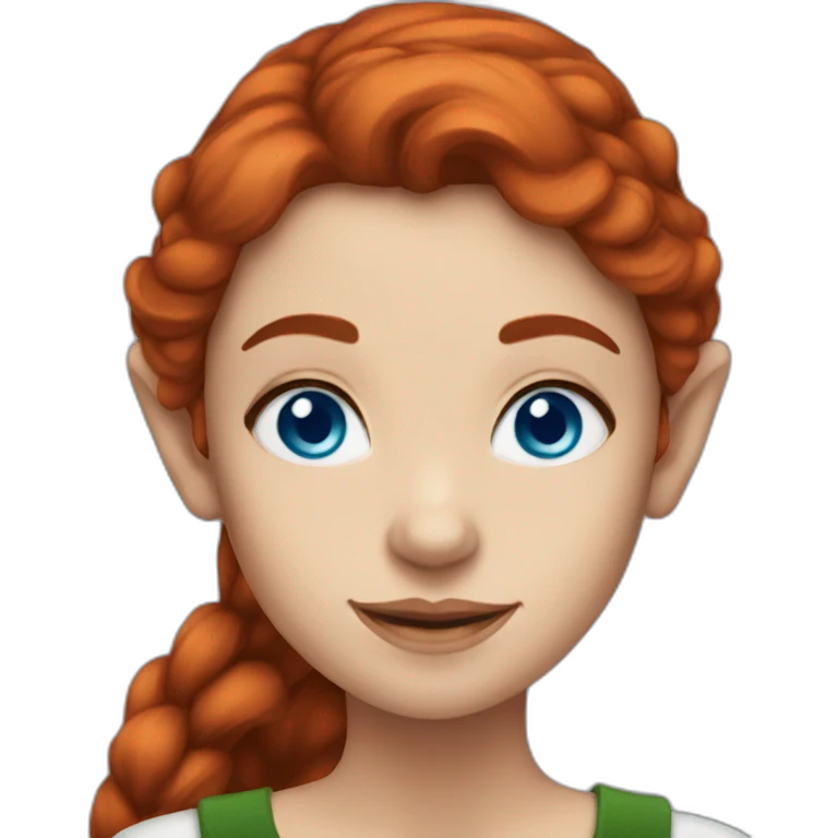 dark redhead woman elf blue eyes emoji