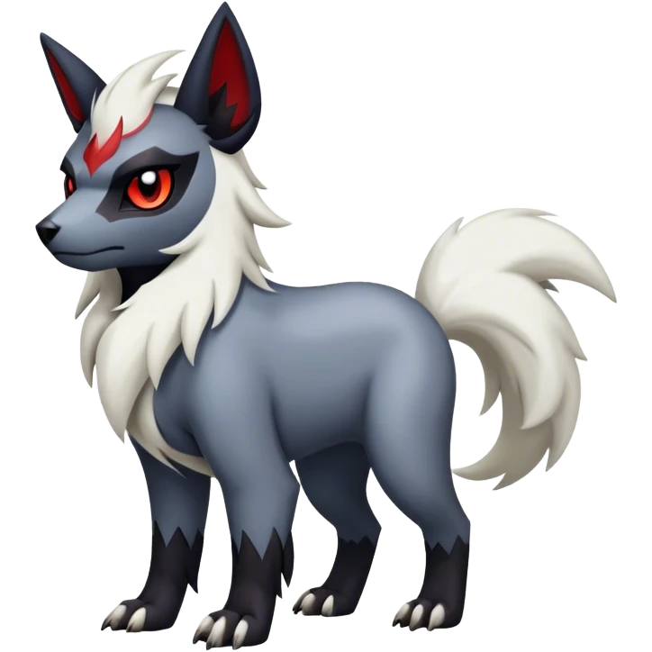Edgy cool Absol-Zorua-Zangoose-Houndour-Poochyena-creature-hybrid full body  emoji