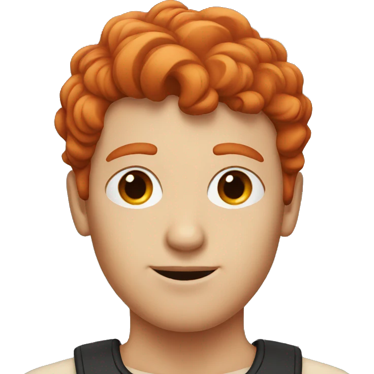 Red head guy with black nose emoji