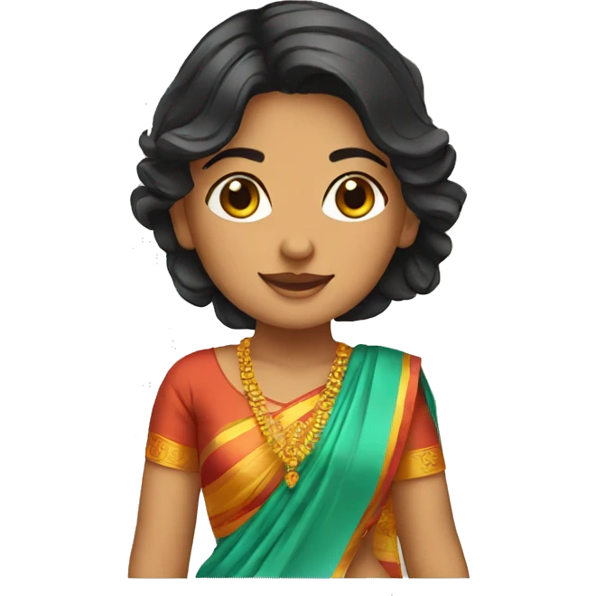 Girl wearing Bengali saree emoji