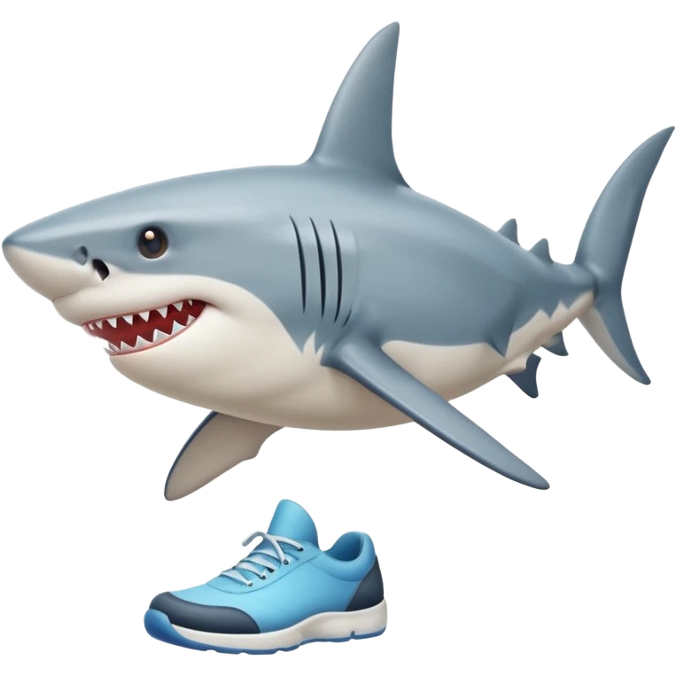 a shark with legs wearing shoes emoji