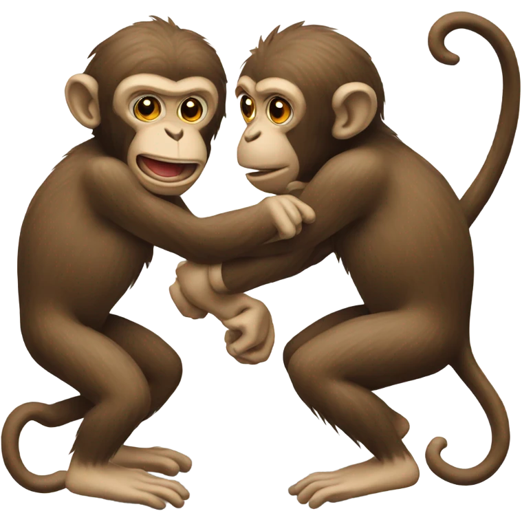 Monkeys fighting emoji