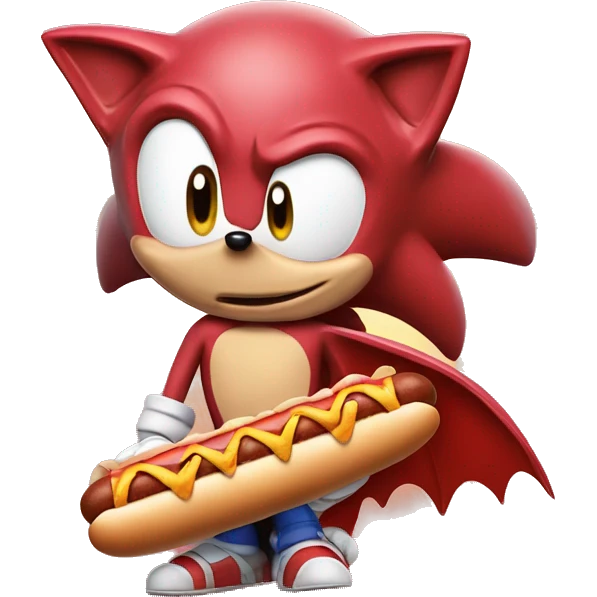 sonic the hedgehog rouge bat with hot dog emoji