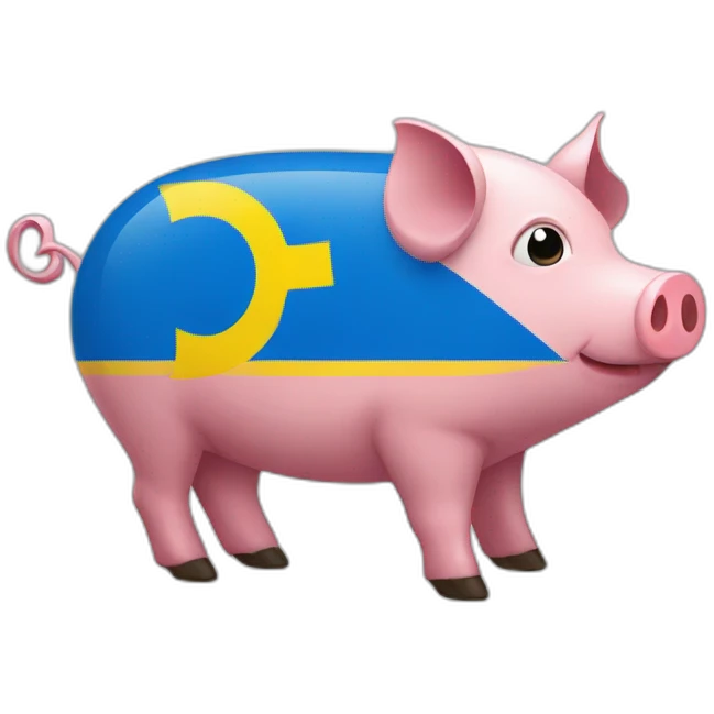 Ukraine flag pig emoji