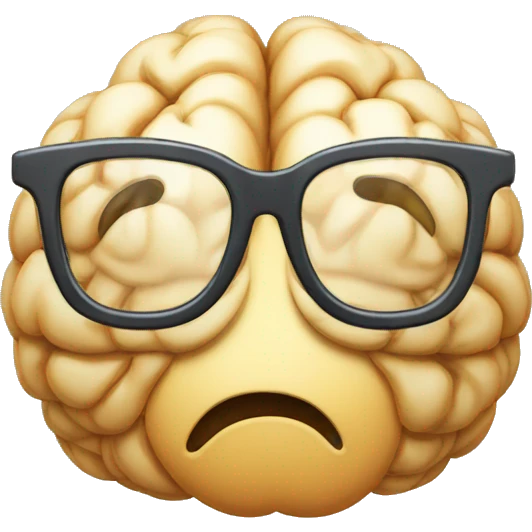 Happy brain with glasses emoji