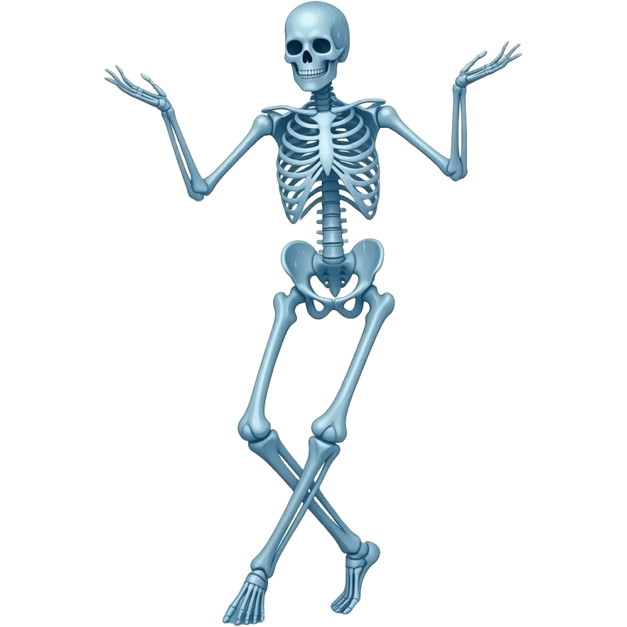 Sexy dark skeleton in the dancing shower full body emoji