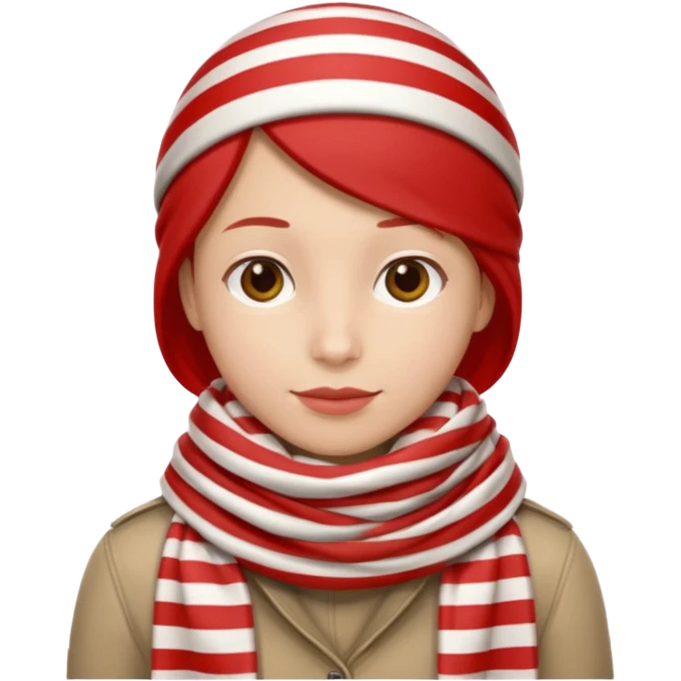 Character with striped Scarf emoji