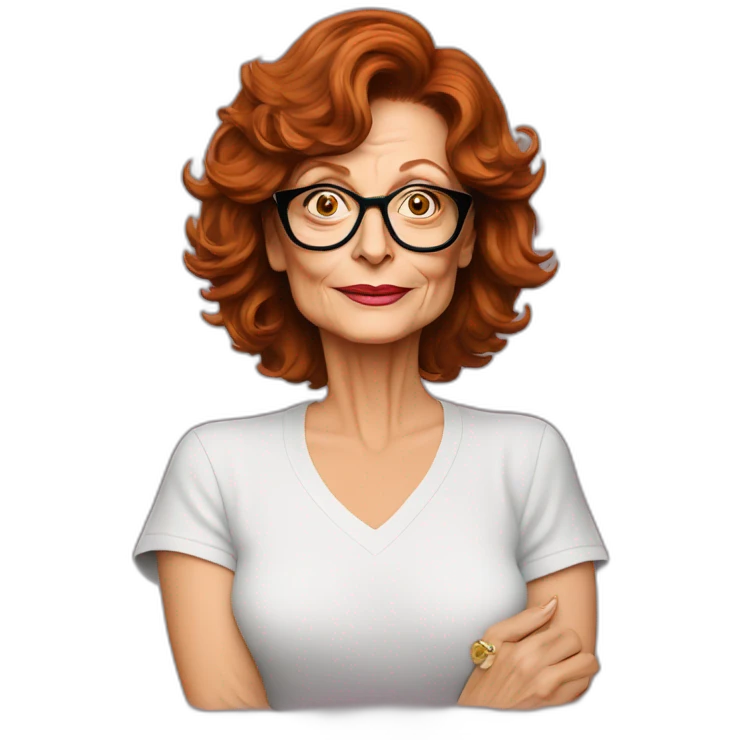 actor susan sarandon cartoon wearing tee  emoji