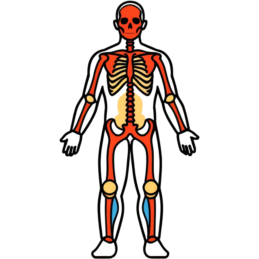 human body silhouette, standing, anatomical illustration emoji