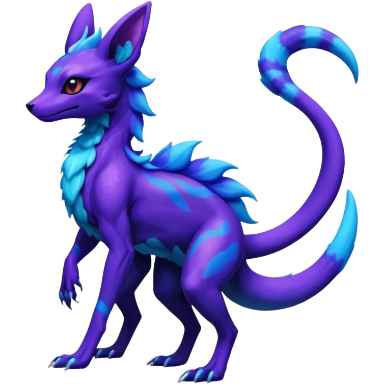 Gothic Scaley Exotic Salandit-Umbreon-Suicune-Fakémon-hybrid-creature (full body), 4 legs emoji