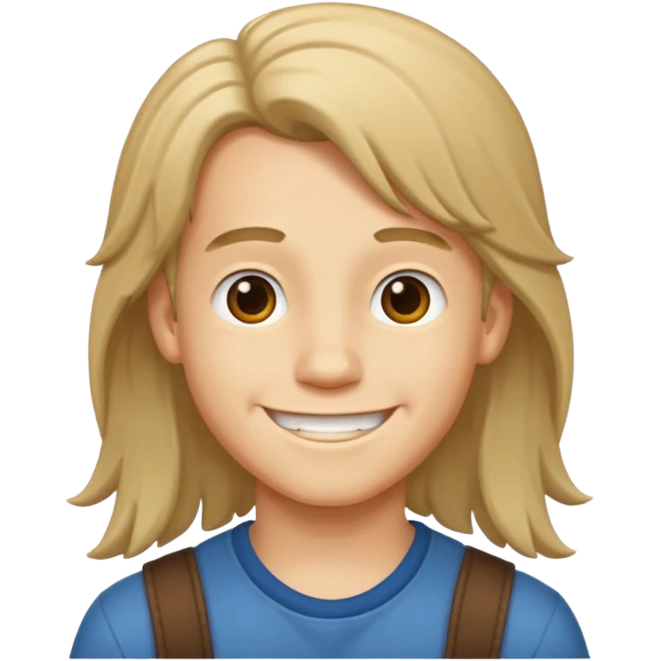 Niño con pelo largo emoji