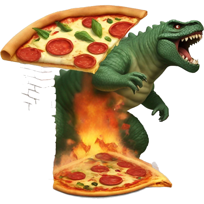 italian pizza godzilla crushing house emoji