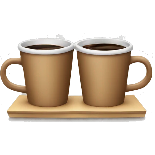 Two cups of Xmas coffee in paper stand emoji