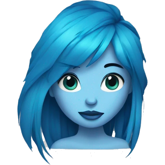 Chica con pelo azul y piercings muy mona emoji