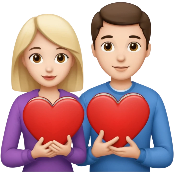 a couple hold heart books emoji