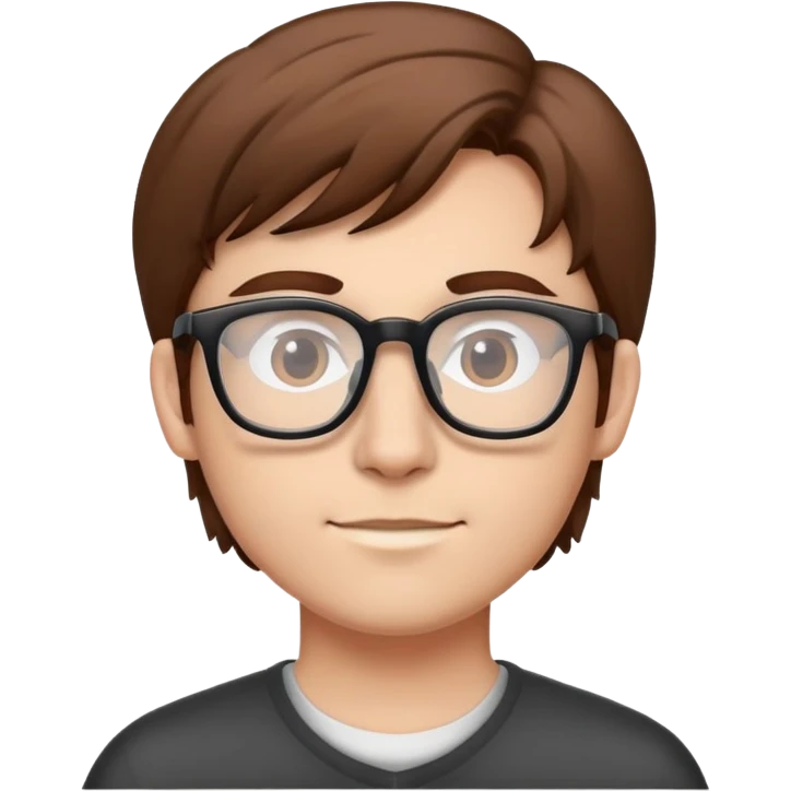 Computer nerd with brown hair and glasses emoji