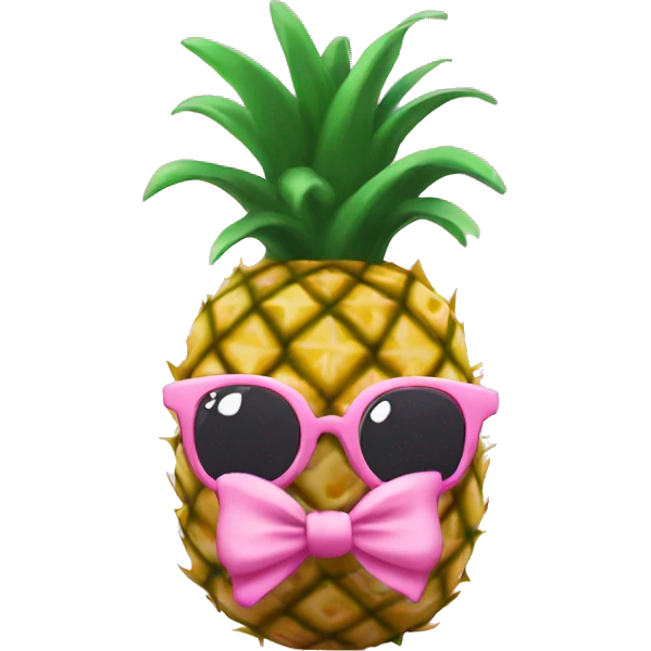 ￼Pineapple with pink bow  emoji