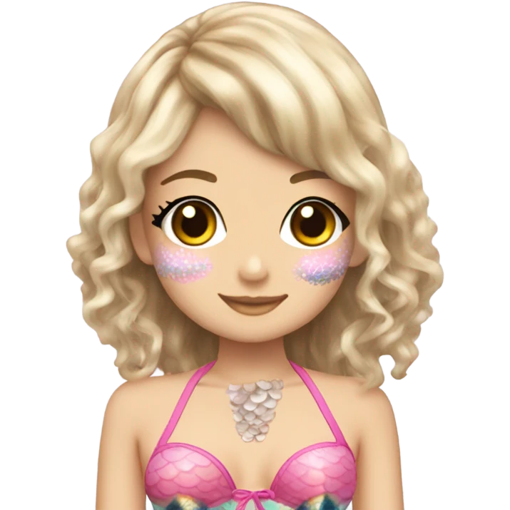 mermaid hime gyaru girl, swimsuit, shells emoji