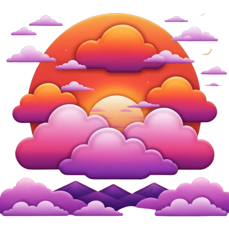 red cloudy sunset emoji