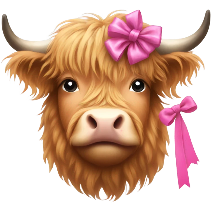 Higland cow with pink bow emoji