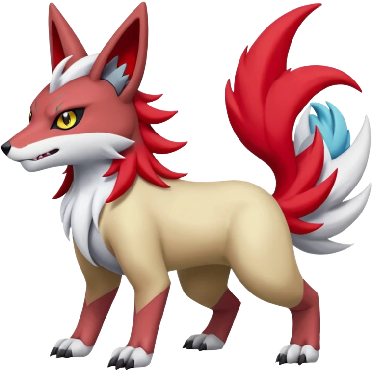 WereGarurumon-Zoroark-Meloetta-Renamon-Zangoose-fusion-hybrid-creature (full body) emoji