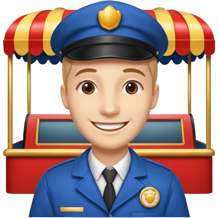 Fairground Staff ticket collector at booth emoji