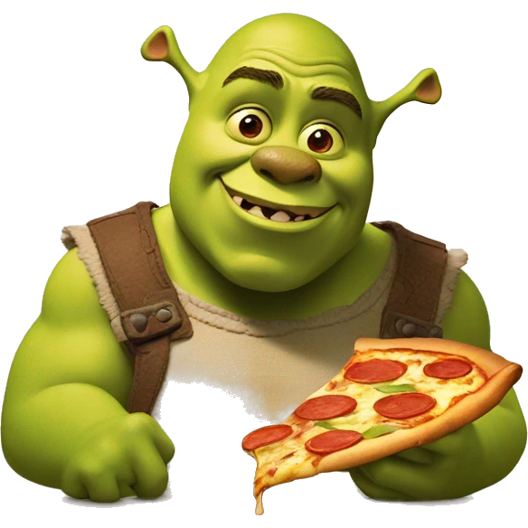 Shrek qui mange une pizza emoji