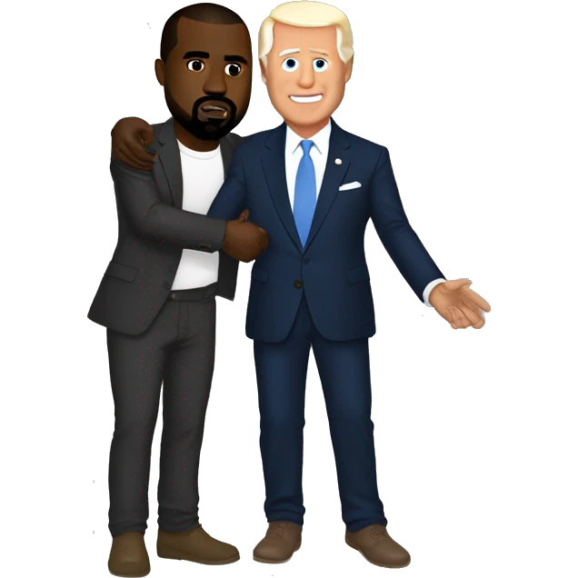 Kanye west holding Joe bidens hand emoji