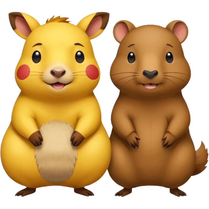 Pikachoo and capybara  emoji