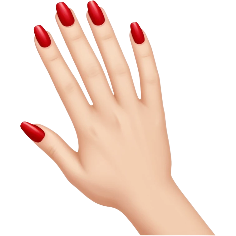 A woman's hand with red nail polish emoji