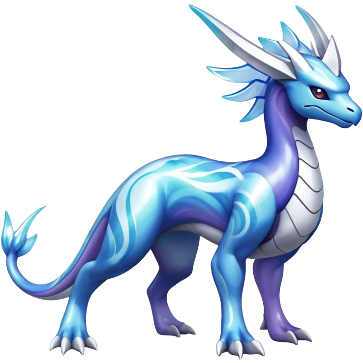 lugia-dialga-suicune-hybrid, marbled glass markings, full body emoji