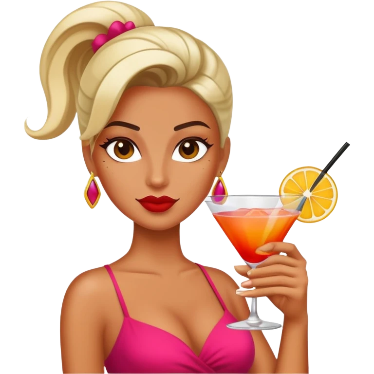 baddie with drink emoji