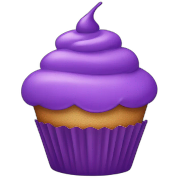 Happy purple cupcake  emoji