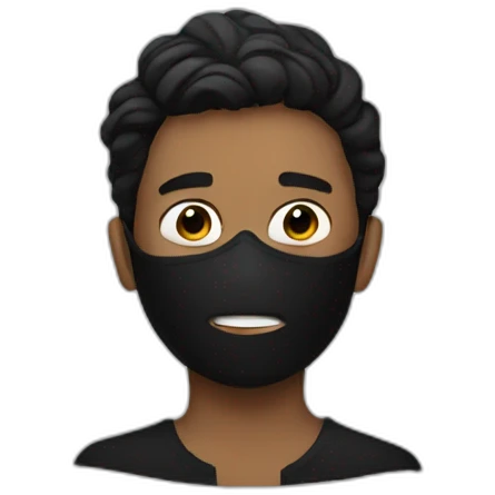 Boy , black mask emoji