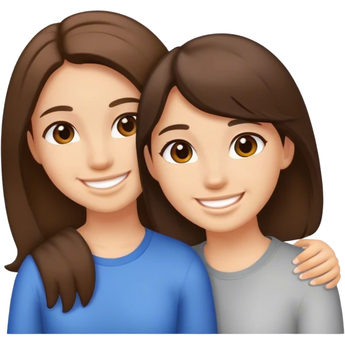 Two best friends with brunette hair and light skin  emoji